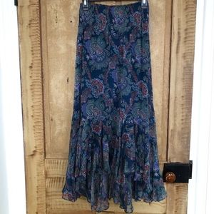 Anthropologie Vanessa Virginia high low paisley skirt